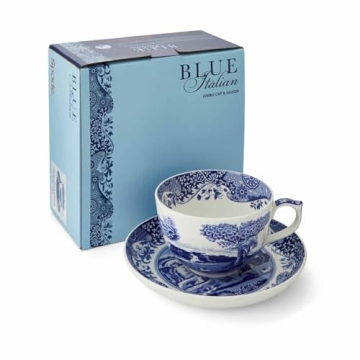 Spode Blue Italian Jumbo Cup & Saucer - 20oz Elegance