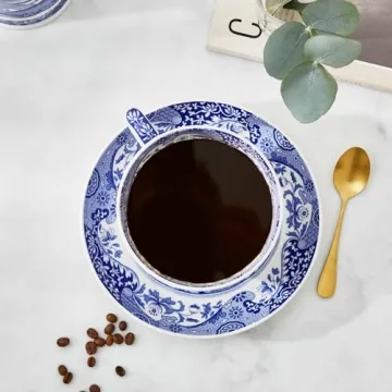 Spode Blue Italian Jumbo Cup & Saucer - 20oz Elegance