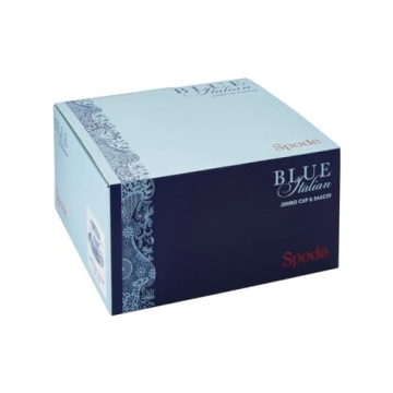 Spode Blue Italian Jumbo Cup & Saucer - 20oz Elegance