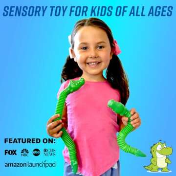 Pop Tubes Gator Pop Tube - Sensory Tubes Fidget Toy - Fun Alligator Toys for Toddlers & Kids All Age...