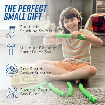 Pop Tubes Gator Pop Tube - Sensory Tubes Fidget Toy - Fun Alligator Toys for Toddlers & Kids All Ages - Best Fidgets Popping Fidget Sensory Toys for Boys & Girls - Party Favor Gifts