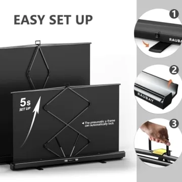 RAUBAY Green Screen - Large Collapsible Backdrop for Video Production