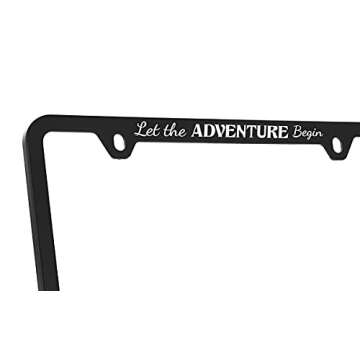 Jeep Black Plastic License Plate Frame Holder - Let The Adventure Begin