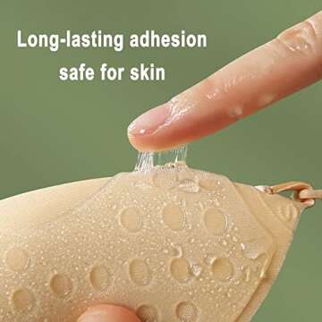 Sticky Bra Invisible Push up Bra Reusable Adhesive Bra for Backless Dresses Strapless Sticky Boobs Push up Bra for Women with Soft Silicone Nipple Covers Set C