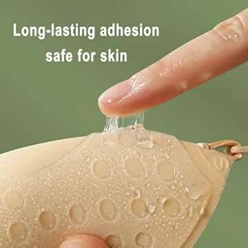 Sticky Bra Invisible Push up Bra Reusable Adhesive Bra for Backless Dresses Strapless Sticky Boobs Push up Bra for Women with Soft Silicone Nipple Covers Set C