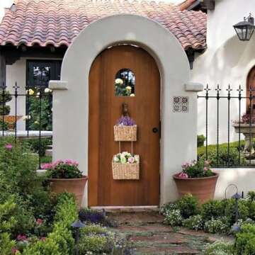 YAHUAN Woven Water Hyacinth Hanging Basket 2-Tiered Storage Baskets Hanging Organizer Hanging Wall Basket for Home,Pantry,Garden, Office Organization (Water Hyacinth)