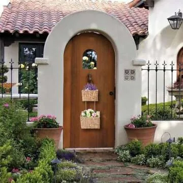 YAHUAN Woven Water Hyacinth Hanging Basket 2-Tiered Storage Baskets Hanging Organizer Hanging Wall Basket for Home,Pantry,Garden, Office Organization (Water Hyacinth)