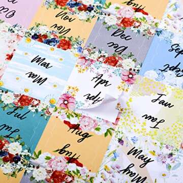 Colorful Monthly Adhesive Tabs for Planner Organization