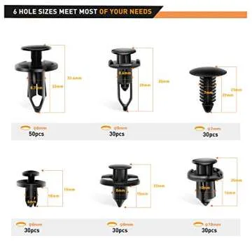 GOOACC Universal Fender Clips, 200 Pcs Push Fasteners