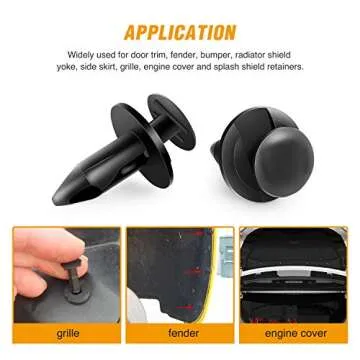 GOOACC Universal Fender Clips, 200 Pcs Push Fasteners