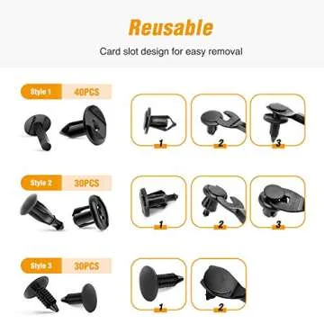 GOOACC Universal Fender Clips, 200 Pcs Push Fasteners
