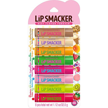 Lip Smacker Original & Best Holiday Flavored Lip Balm Party Pack, Oatmeal Cookie, Vanilla, Mango, Wa...