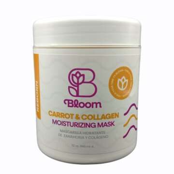 Bloom Hair Products - Garrot & Collagen Moisturizing Mask - hydrates the hair - nourishes it - prevents hair loss - stimulates hair growth - 32 oz