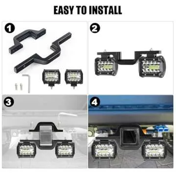 Hitch LED Lights,EBESTauto 4 Inch LED Work Light Pods with 2.5 Inch Towing Hitch Mount Brackets for Truck Trailer SUV Pickup Fit Dual Led Off-Road Driving Hitch Light bar