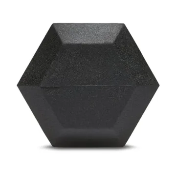 Amazon Basics 15lb Rubber Hex Dumbbell - Versatile Weight Training
