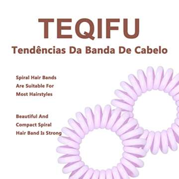 Teqifu 20 Pack Hair Elastics, No Crease Spiral Hair Ties Hair Bands Multi Color Waterproof Phone Cor...