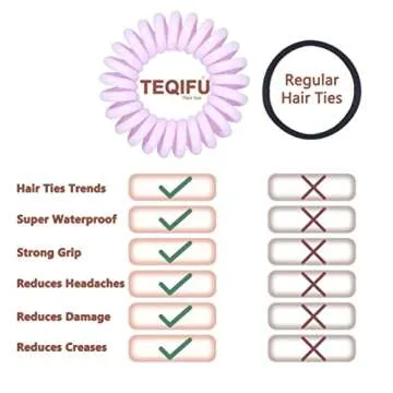 Teqifu 20 Pack No Crease Spiral Hair Ties for Women