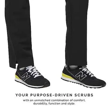 FIGS YOLA High Waisted Skinny Scrub Pants for Women - Black, Regular M