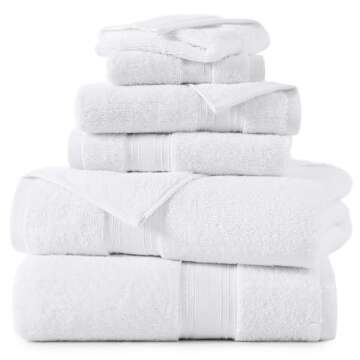 LANE LINEN Luxury Bath Towels Set - 6 Piece Set, 100% Cotton Bathroom Towels, Zero Twist, Quick Dry ...