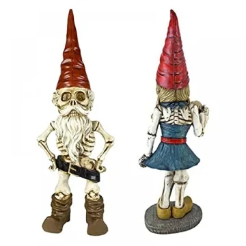 EJWCIG Zombie Gnome Skeleton Figurines for Quirky Decor