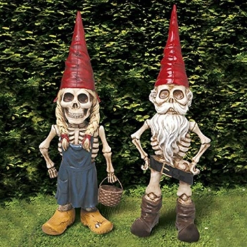 EJWCIG Zombie Gnome Skeleton Figurines for Quirky Decor