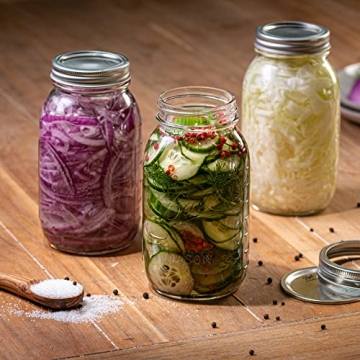 Versatile 32 oz Mason Jars Starter Kit with Lids & Labels
