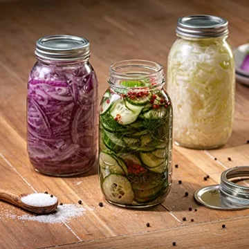 Versatile 32 oz Mason Jars Starter Kit with Lids & Labels