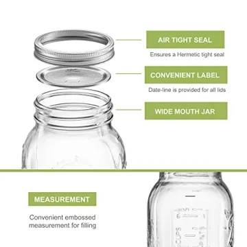 Versatile 32 oz Mason Jars Starter Kit with Lids & Labels