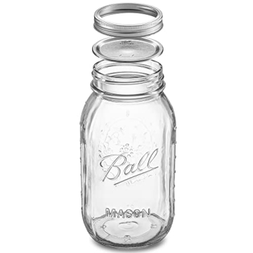 Versatile 32 oz Mason Jars Starter Kit with Lids & Labels