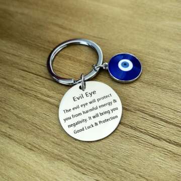 Meimimix Evil Eye Keychain - Good Luck Amulet Charm for Family and Friends