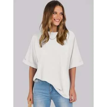 ANRABESS Womens Tops Oversized T Shirts Short Sleeve Crewneck Summer Casual Loose Basic Tee Shirt 20...