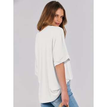 ANRABESS Womens Tops Oversized T Shirts Short Sleeve Crewneck Summer Casual Loose Basic Tee Shirt 2025 Trendy Fashion Clothes White Small