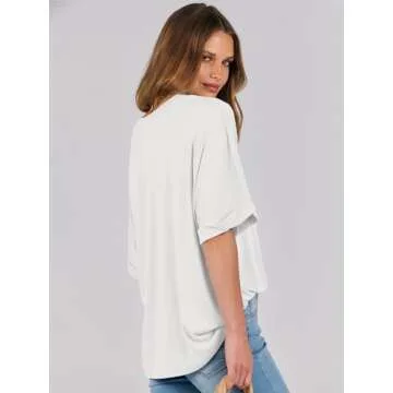 ANRABESS Womens Tops Oversized T Shirts Short Sleeve Crewneck Summer Casual Loose Basic Tee Shirt 2025 Trendy Fashion Clothes White Small