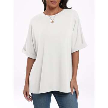 ANRABESS Womens Tops Oversized T Shirts Short Sleeve Crewneck Summer Casual Loose Basic Tee Shirt 2025 Trendy Fashion Clothes White Small