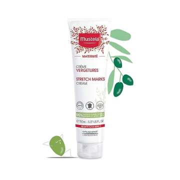 Mustela Maternity Stretch Marks Cream for Pregnancy - Natural Skincare Massage Moisturizer with Natural Avocado, Maracuja & Shea Butter - Lightly Fragranced - 5.07 fl. oz