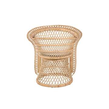 Kouboo Rattan Armchair – Natural Peacock Style Lounge & Dining Chair – Boho Patio Furniture, Indoor Accent Chair for Living Room, Bedroom – Comfortable Wicker Chair for Home Decor