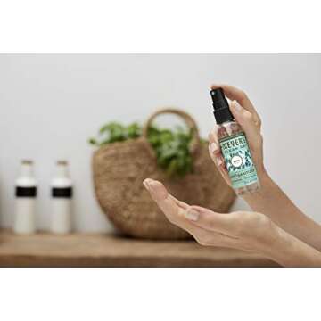 MRS. MEYER'S CLEAN DAY Antibacterial Hand Sanitizer Spray, Travel Size, Removes 99.9% of Bacteria, Basil, 2 oz - Pack of 4