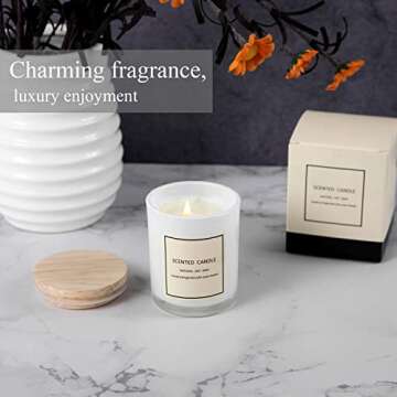 Gifts for Women Men-Scented Candles 100% Pure Natural Soybean Wax with Plant Essential Oils, Perfect for Bath, Yoga, Christmas, Birthday, Mother's Day