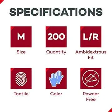 Dealmed Nitrile Disposable Exam Gloves, 200 ct Reliable Protection