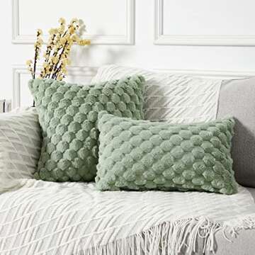 Yaertun Pack of 2 Super Soft Cozy Decorative Throw Pillow Covers Fuzzy Plush Faux Fur Luxury Cushion...