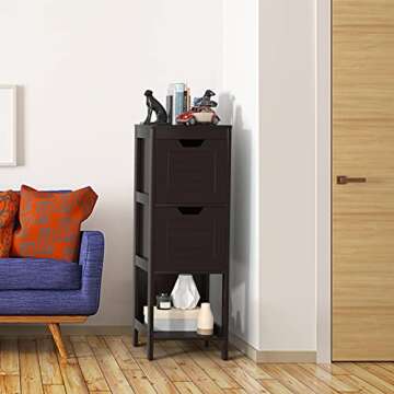 Tangkula Bathroom Floor Cabinet for Small Spaces