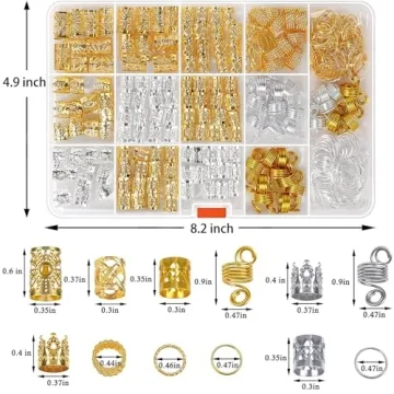 262 Pcs Stunning Hair Jewelry for Braids and Dreadlocks