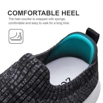 Zefani Walking Shoes for Women Slip On Mesh Sneakers Breathable Casual Shose Lightweight Tennis Shoes Comfortable Athletic Shoes for Gym Travel Work Black White 6.5 M US