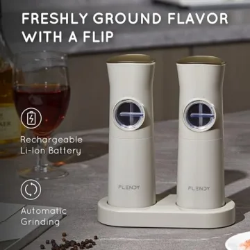 Flendy Rechargeable Electric Salt and Pepper Grinder Set 2023