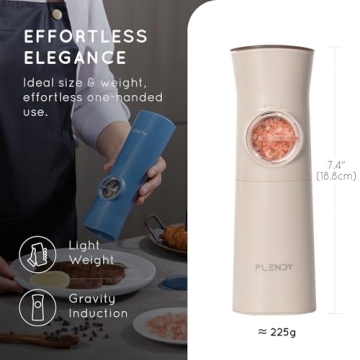 Flendy Rechargeable Electric Salt and Pepper Grinder Set 2023