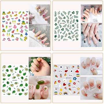 Fun Nail Stickers Set for Women and Kids - 12 Sheets