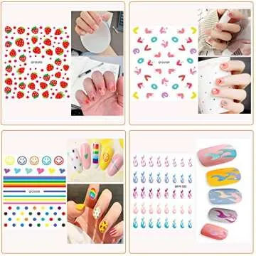 Fun Nail Stickers Set for Women and Kids - 12 Sheets