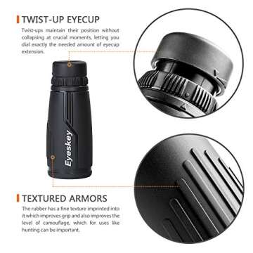 Eyeskey High-end 8X42 Compact Monocular Telescopes Pocket Scope - Brighter & Clearer Vision - Fully Waterproof & Fog-Proof - Lightweight Scopes for Wildlife Watching