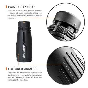 Eyeskey High-end 8X42 Compact Monocular Telescopes Pocket Scope - Brighter & Clearer Vision - Fully Waterproof & Fog-Proof - Lightweight Scopes for Wildlife Watching