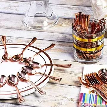 Stylish Disposable Gold Mini Spoons for Every Occasion